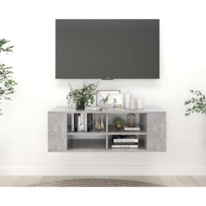 Nástěnná TV skříňka betonově šedá 102 x 35 x 35 cm dřevotříska
