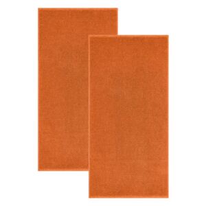 Livarno Home Froté ručník, 2 kusy, 50 x 100 cm (oranžová)