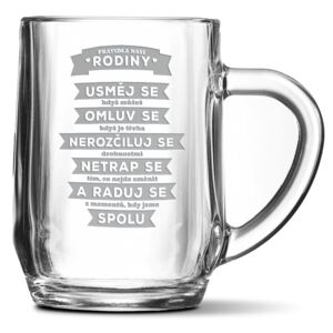 Půllitr SABLIO - Pravidla naší rodiny 0,5