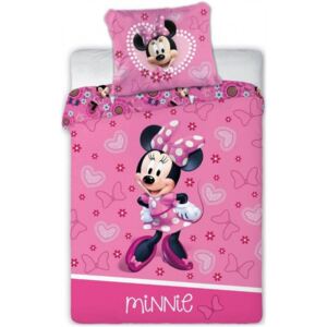 APtex • Ložní povlečení do dětské postýlky Minnie Mouse - Disney - 100% bavlna - 40 x 60 cm + 100 x 135 cm