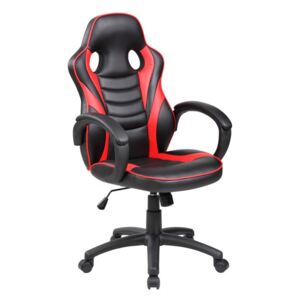 MODERNHOME Otočná herní židle AGRA červeno-černá