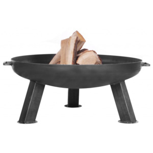 FCOOK zahradní ohniště UFO 70cm Pan7 kruhové, 3 hranaté nožky, madla - černé