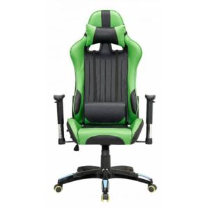 Kancelářská židle WINNER černá se zelenými pruhy