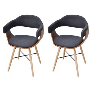 Jídelní židle Dotsero - 2 ks - z ohýbaného dřeva a látkovým čalouněním