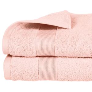 Koupelnový ručník z bavlny v růžové barvě