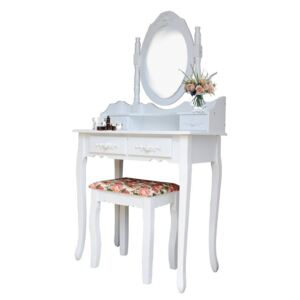 MS Toaletní stolek, zrcadlo, taboret VINTAGE RDT77W