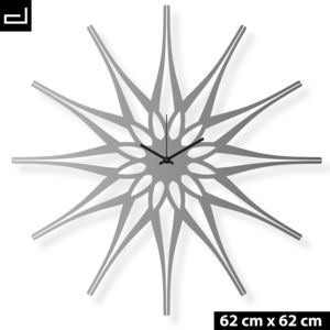 Velké hodiny na zeď, ocel 62x62 cm: Květina II | atelierDSGN, Výběr barev Matná nerezová ocel