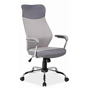 Kancelářská židle čalouněná šedá v kombinaci látky a ekokůže OF059