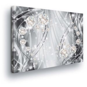 GLIX Obraz na plátně - Stříbrné Vlny s Diamanty 100x75 cm