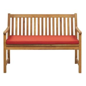 Zahradní lavice 120 cm s polštářem červeným VIVARA