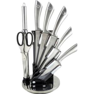 Royalty Line 8-dílná sada ocelových nožů, nůžek a ocílky RL-KSS812 - šedá | ocelové nože, nůžky a ocílka