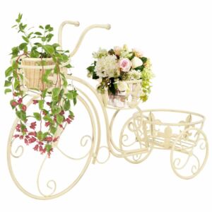 Stojan na květiny jízdní kolo bílá s patinou