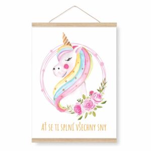 Poster for a children's room - a sleeping unicorn A3