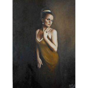 Ručně malovaný obraz Lenka Maluchová - Dívka s perlou