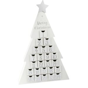 Small Foot Dřevěný adventní kalendář vánoční stromeček bílý