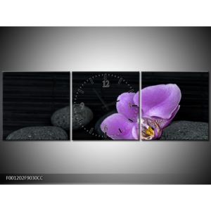 Černý obraz s orchidejí (F001202F9030CC)