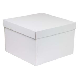 Dárková krabice s víkem 300x300x200/40 mm, bílá