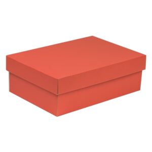 Dárková krabice s víkem 300x200x100/40 mm, korálová