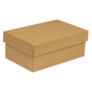 Dárková krabička s víkem 250x150x100/40 mm, hnědá - kraftová