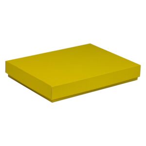 Úložná/dárková krabice s víkem 350x250x50/40 mm, žlutá
