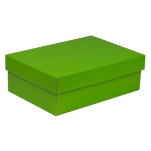Úložná/dárková krabice s víkem 300x200x100/40 mm, zelená