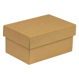 Dárková krabička s víkem 200x125x100/40 mm, hnědá - kraftová