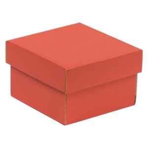 Dárková krabička s víkem 150x150x100/40 mm, korálová