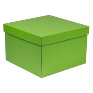 Úložná/dárková krabice s víkem 300x300x200/40 mm, zelená