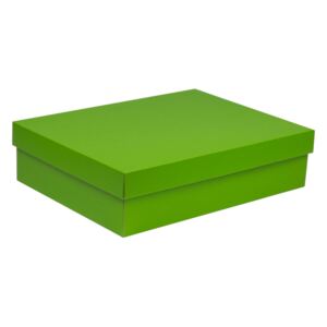 Dárková krabice s víkem 400x300x100/40 mm, zelená