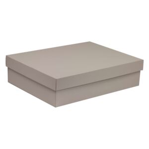 Dárková krabice s víkem 400x300x100/40 mm, šedá