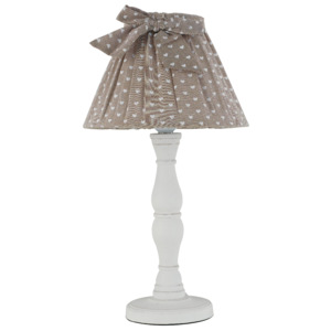 I-SWEET-LUME stolní lampa 1xE27 dřevěný podstavec a textilní stínidlo