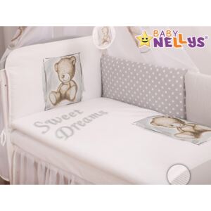 Baby Nellys Mantinel 360cm s povlečením Sweet Dreams by Teddy - šedý Velikost povlečení: 120x90