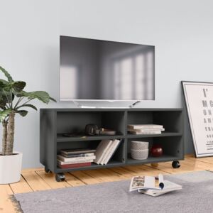 TV stolek s kolečky šedý 90 x 35 x 35 cm dřevotříska