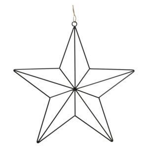 Černá železná vánoční dekorace ve tvaru hvězdy Boltze, délka 38 cm