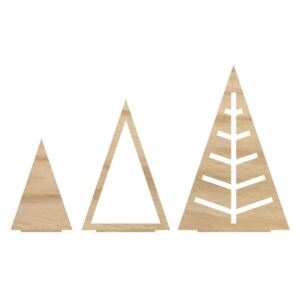 Felius Sada vánočních stromečků Triangle - dřevěná, 3ks