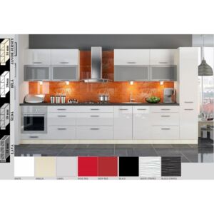 Kuchyňská linka Platinum 300/380 cm - 8 barev, vysoký lesk