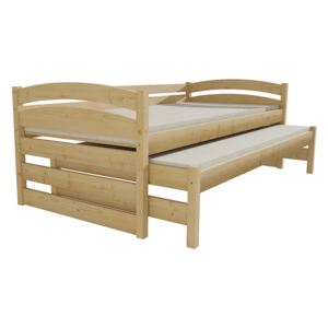 Dětská postel s výsuvnou přistýlkou DPV 012 80 x 180 cm moření dub bez úložných prostor