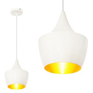 Lampa závěsná Loft Gold E27 bílá