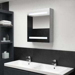 LED koupelnová skřínka se zrcadlem betonově šedá 50x14x60 cm