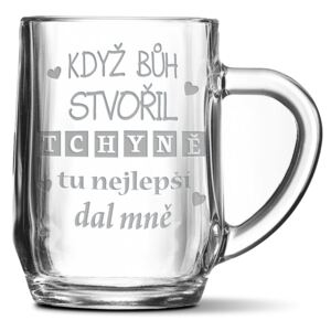 Půllitr SABLIO - Když Bůh stvořil tchýně tu nejlepší dal mně 0,5