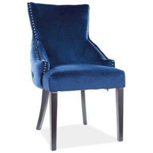 SIG Jídelní židle/křeslo GEORGE velvet modré
