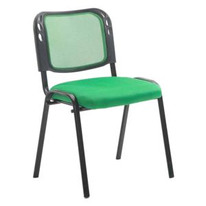 Konferenční židle v zelené barvě s černou kovovou konstrukcí DO284
