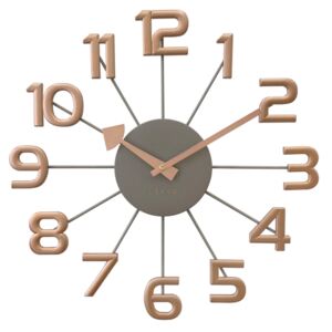 Šedo-růžové moderní hodiny LAVVU DESIGN Numerals LCT1044