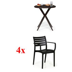 B2B Partner 4x židle Slender, černá + stolek Coffee Time ZDARMA + Záruka 7 let