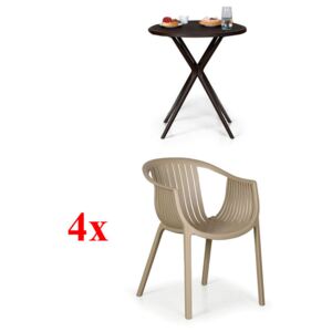 B2B Partner 4x židle Lounge, béžová + stolek Coffee Time ZDARMA + Záruka 7 let