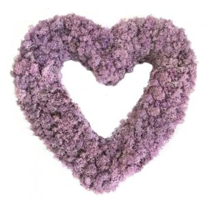 WOODILO Srdce ze sobího mechu 25 cm | fialová