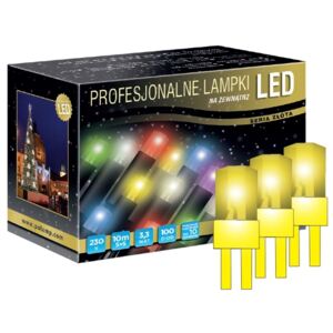 POLAMP LED osvětlení venkovní - klasická, žlutá, 10 m, žlutý kabel