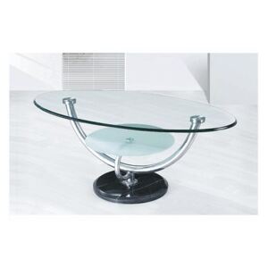Konferenční stolek, chrom/sklo, MATT