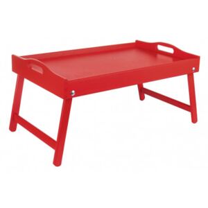 Dřevěný servírovací stolek do postele 50x30 cm červený CZ182-C