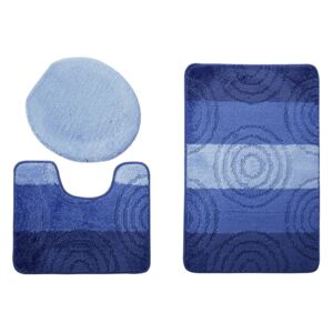 3dílná koupelnová souprava KRUHY modrá